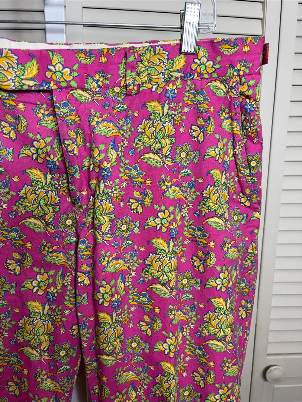 Vintage Polo by Ralph Lauren Pink Floral Straight-Leg Pants 34 x 30